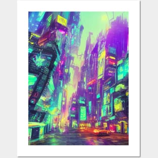 Japan Neon City Lights Posters and Art